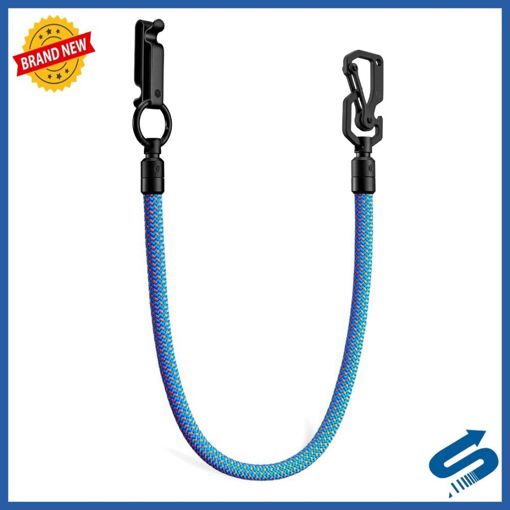 Titanium Carabiner Belt Clip Wallet Chain Braided Rope Keychain Accessory